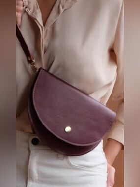 Burgundy leather fanny /crossbody by AWL Snap